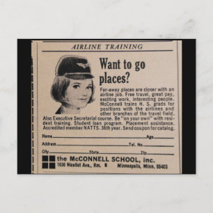 De vintage Steward van de Stewardess Briefkaart