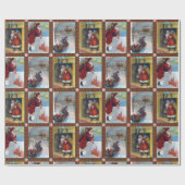 De vintage Stijl van Kerstmis Cadeaupapier (Vlak)