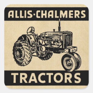 De vintage Tractor van het Boerderij Vierkante Sticker