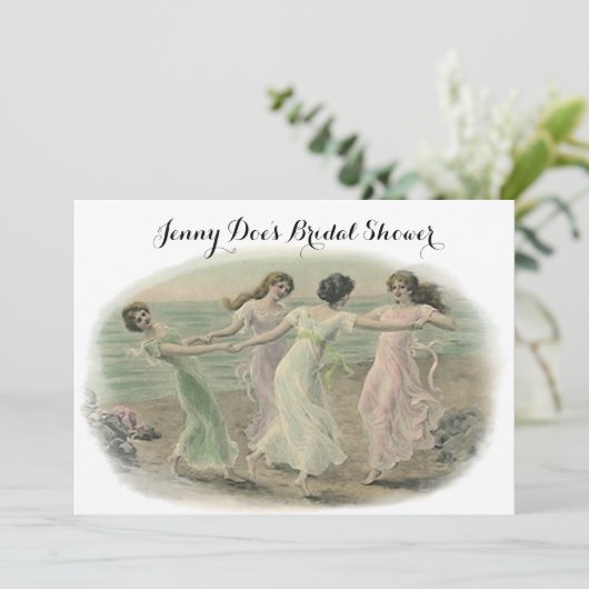 De vintage Uitnodigingen van Dame Friends (Staand voorkant)