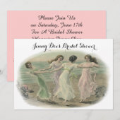 De vintage Uitnodigingen van Dame Friends (Voorkant / Achterkant)