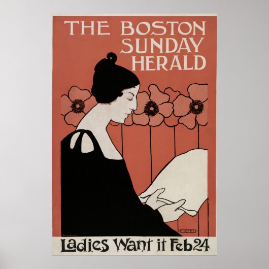 De Vintage van Boston Sunday Herald Poster (Voorkant)