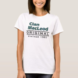 De Vintage van Clan MacLeod past met uw geboorteja T-shirt