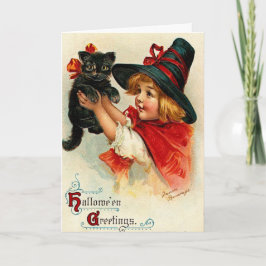 De Vintage van de douane Weinig Heks en Zwarte Kat Kaart