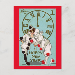 De Vintage van de Groet van de nieuwjaarsdag Feestdagenkaart