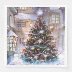 De Vintage van de kerstboom Servet