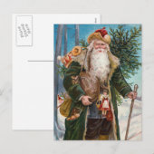 De Vintage van de "Kerstman" Feestdagenkaart (Voorkant / Achterkant)