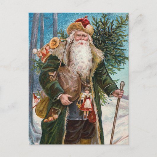 De Vintage van de "Kerstman" Feestdagenkaart (Voorkant)