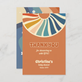 De Vintage van de terugkeer 70 het Baby shower van Bedankkaart