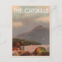 De vintage van het Catvaardigheidsgebergte Briefkaart