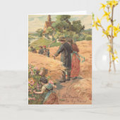 De Vintage van het Onze Vader inspireerde Kaart (Gele Bloem)