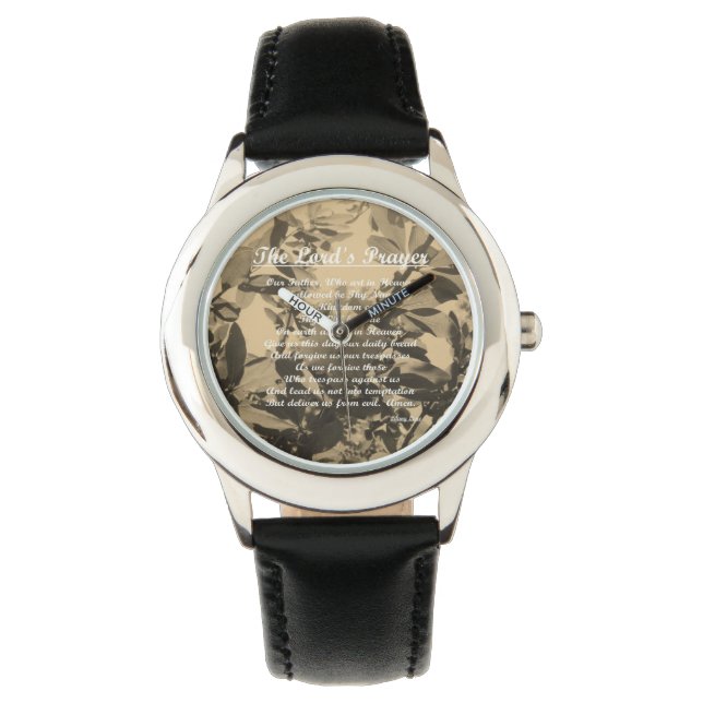 De Vintage van Lords Prayer Horloge (Voorkant)