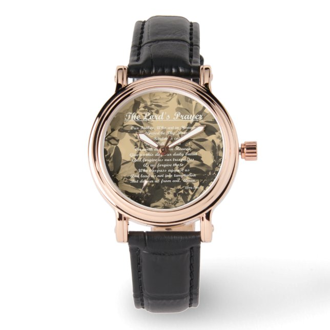 De Vintage van Lords Prayer Horloge (Voorkant)