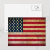 De vintage verdween de Oude Amerikaanse Vlag Briefkaart (Voorkant / Achterkant)