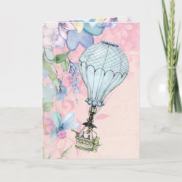 De vintage Verjaardag van de Ballon van de Hete Kaart