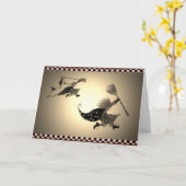 De vintage Verjaardag van Halloween Kaart (Gele Bloem)