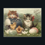 De vintage Victoriaans Retro Katjes Pasen van de Feestdagenkaart<br><div class="desc">De vintage Victoriaans Retro Katjes Pasen,  katje,  Victoriaans Pasen,  vintage Pasen,  kat Pasen,  katje Victoriaans Pasen van de Katten van de Kunst,  vintage,  katjes,  Pasen,  kat,  kat</div>