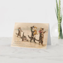 De vintage Victoriaans Valentijnsdag van de Katjes Feestdagen Kaart