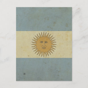 De vintage Vlag van Argentinië Briefkaart