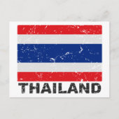 De Vintage Vlag van Thailand Briefkaart (Voorkant)