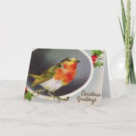 De vintage Vogel van Kerstmis Feestdagen Kaart