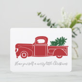 De vintage Vrachtwagen van Kerstmis Feestdagenkaart (Staand voorkant)