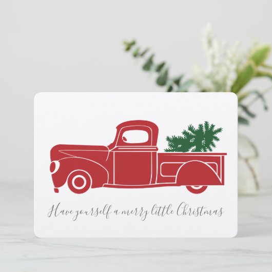 De vintage Vrachtwagen van Kerstmis Feestdagenkaart (Staand voorkant)