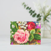 De vintage Waterverf van de BloemenMand Briefkaart (Staand voorkant)