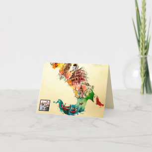 De vintage Waterverf van de Liefde van de Reis van Feestdagen Kaart