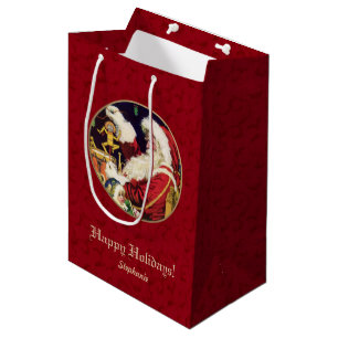 De vintage Zak van de Gift van Kerstmis van de Medium Cadeauzakje