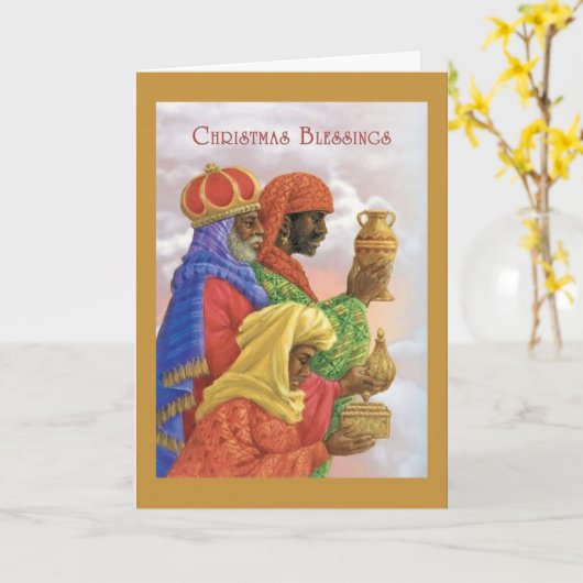 De vintage Zegen van Kerstmis, Kaart (Gele Bloem)