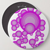 De Violet 70's jaar styling Ronde Button 6,0 Cm (Voorkant /achterkant)