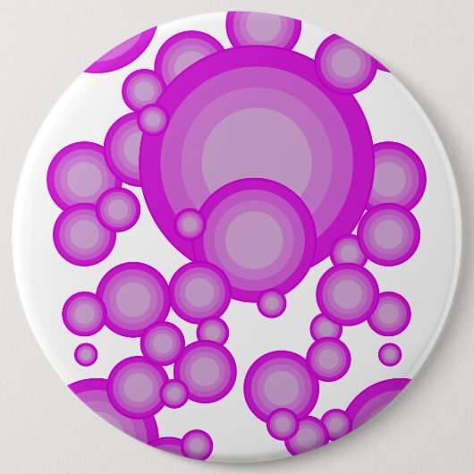 De Violet 70's jaar styling Ronde Button 6,0 Cm (Voorkant)