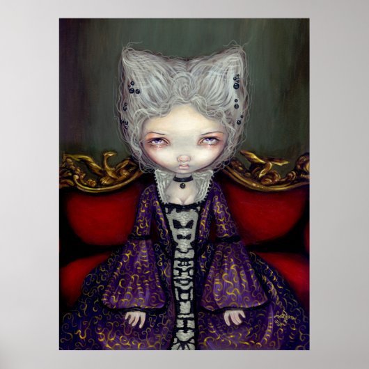 De Violet Duchess gothic rococo lowbrow Art Print (Voorkant)