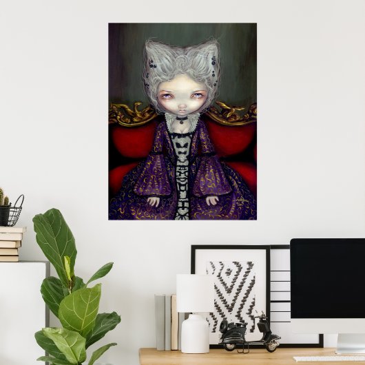 De Violet Duchess gothic rococo lowbrow Art Print (Thuiskantoor)