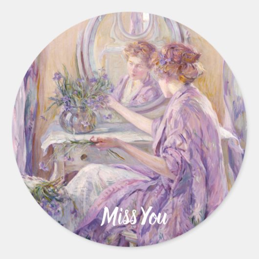 De Violet Kimono, Miss You Ronde Sticker (Voorkant)