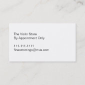 De Violin Player Visitekaartje (Achterkant)