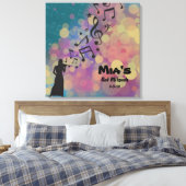 DE VIOLIST Bat Mitzvah Teken in Board Canvas Afdruk (Insitu (Slaapkamer))