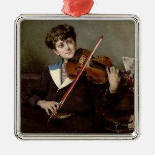 De violist metalen ornament