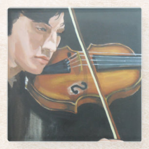 De violist (schilderen) glazen onderzetter