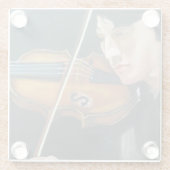 De violist (schilderen) glazen onderzetter (Achterkant)