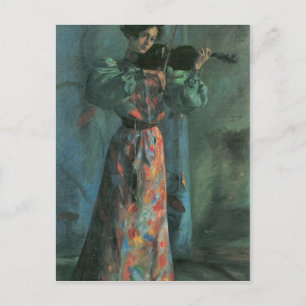 De violist speler van Lovis Corinth Briefkaart