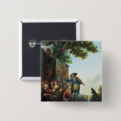 De violist vierkante button 5,1 cm (Voorkant /achterkant)