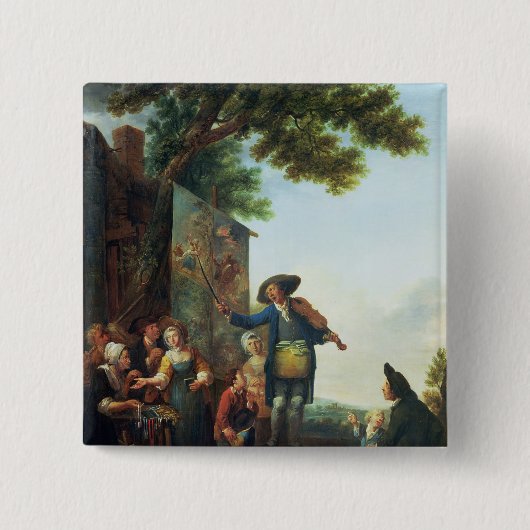 De violist vierkante button 5,1 cm (Voorkant)