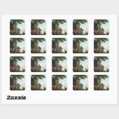 De violist vierkante sticker (Vel)