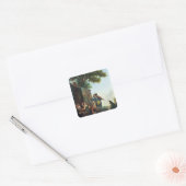 De violist vierkante sticker (Envelop)