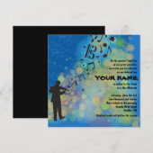 De violiste vioolmuziek bar mitswa uitnodiging (Voorkant / Achterkant)