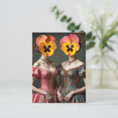 De Viooltjes Hoofd Vrouwen Briefkaart (Staand voorkant)