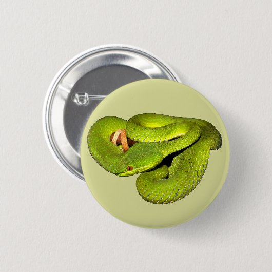 De viper met witte uitsteeksel ronde button 5,7 cm (Voorkant /achterkant)