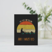 De vis belt en ik moet gaan briefkaart (Staand voorkant)